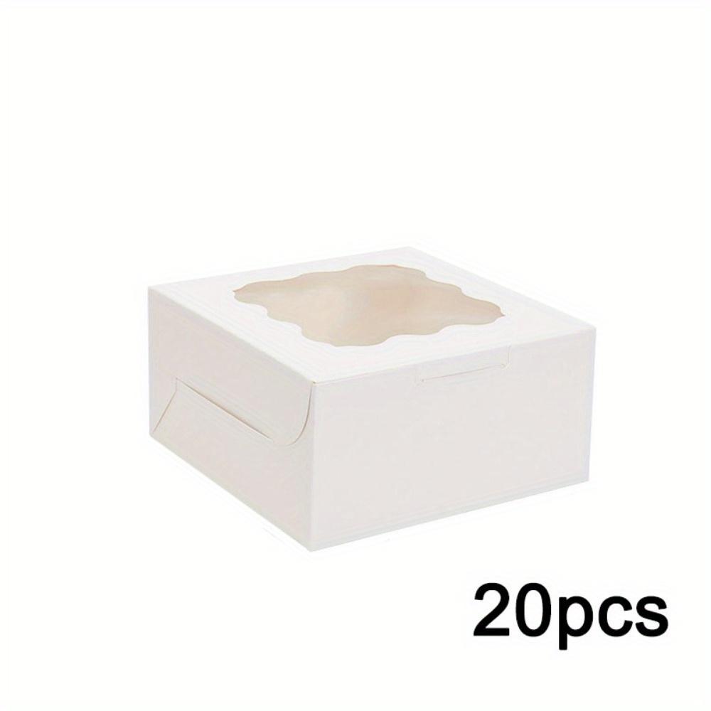 20 Stück Quadratische Geschenk-Displayboxen mit Fenster Kraftpapier Leckerliboxen Verpackungsbox zum Verschenken Schmuck Seife Geschenkverpackungen