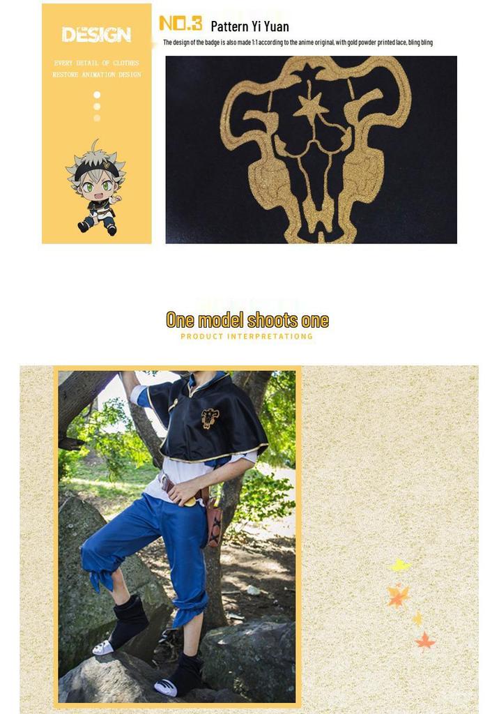 Black Clover Asta Battle Cloak Cosplay Cape, European Size
