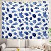 Blue Abstract Stripes Wall Tapestry,Modern Wall Hanging Large Tapestry Decoration Polyester Fiber White Hem Around for Dorm Room