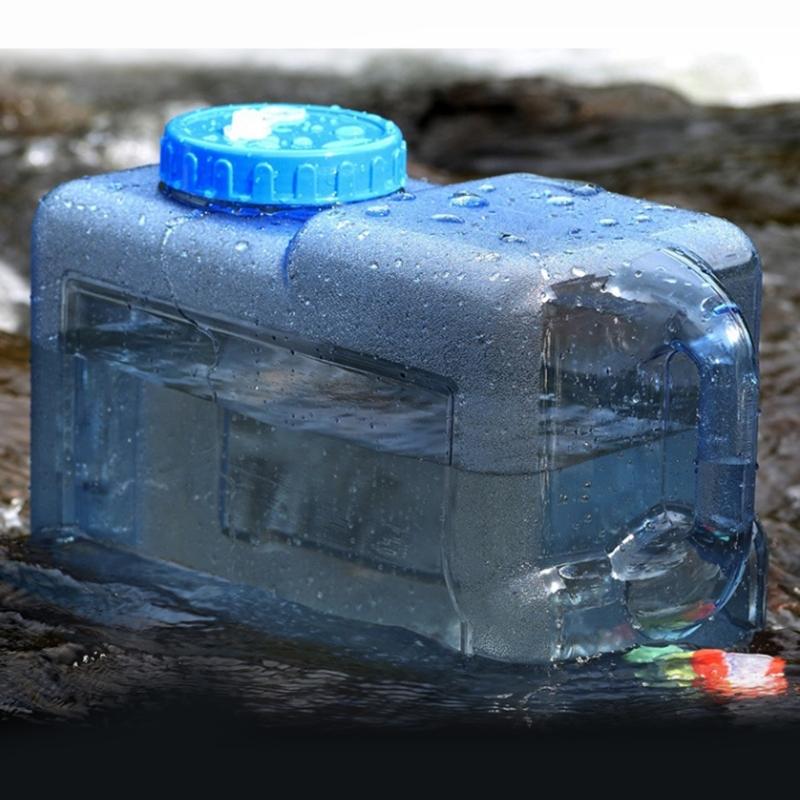 5/8/10/12/15L Clear Plastic Water Container Tanks with Tap Outdoor Water Bucket Camping Water Carrier Portable Bucket