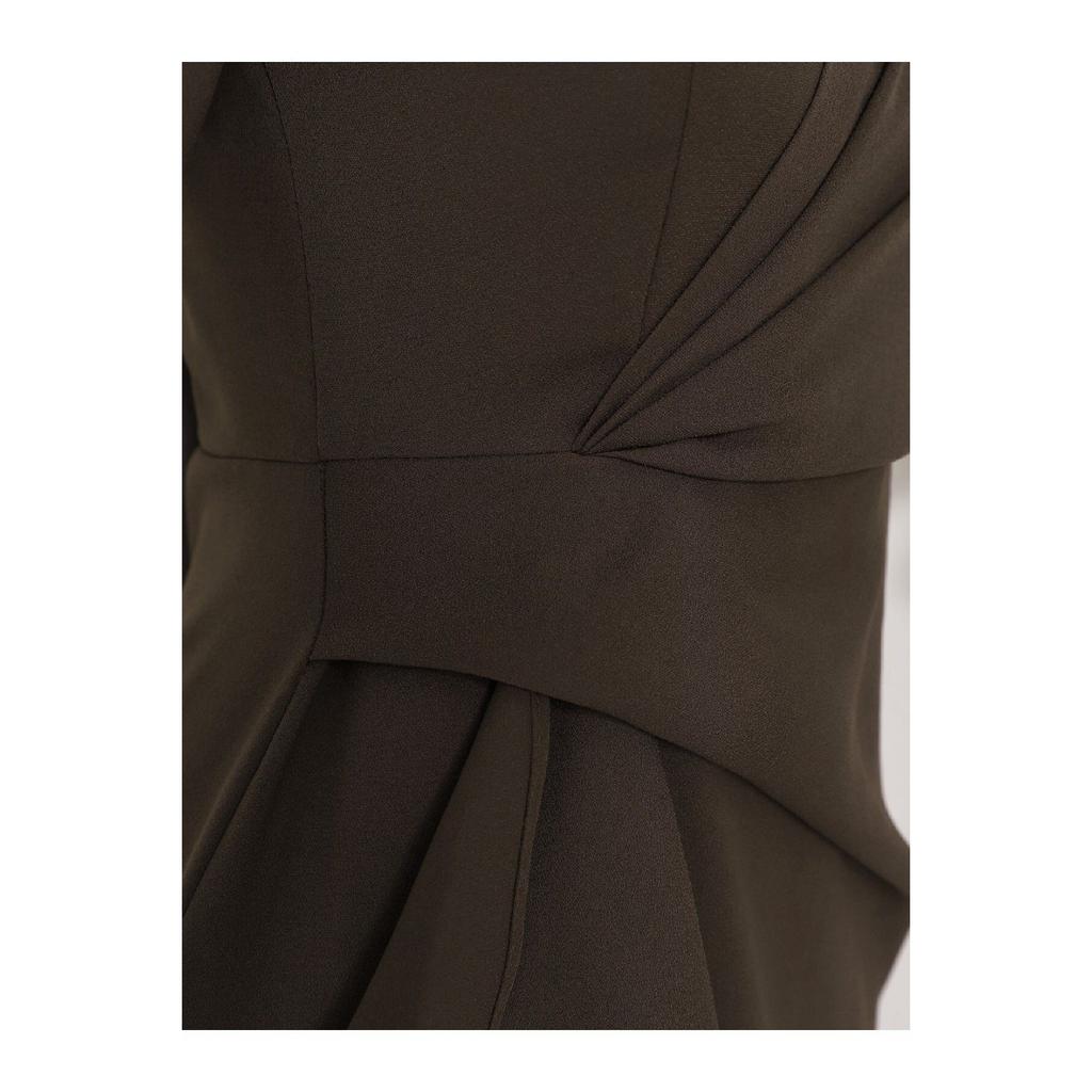 Asymmetrical Crepe Dress With Aller Front And Skirt