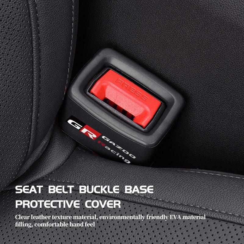 For Toyota Car Seat Safety Belt Buckle Base Clip Protection Cover Crown GR Corolla YARIS Auris C-HR Hilux Vios Prius