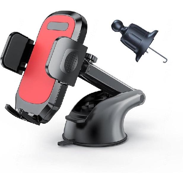 Car Phone Holder, Adjustable Car Phone Mount Cradle 360° Rotation - 2023 Upgraded Strong Sticky Gel Pad for Car Dashboard,H