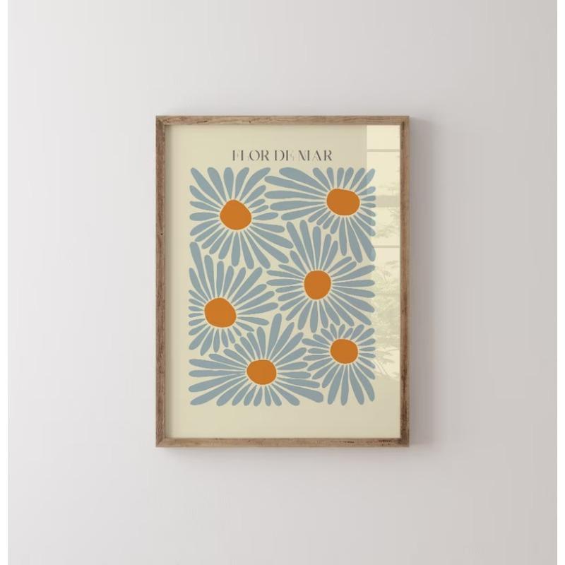 Blue Matisse Print Poster Flower Market Canvas Painting Boho Simple Modern Daisy Wall Art Gallery Living Room Decoration