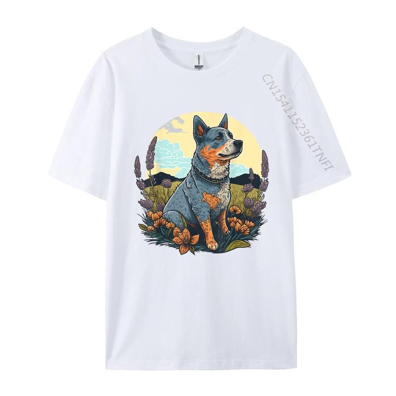 

Cute Blue Heeler Dog Tshirt Kawaii Goth Printed On T Shirts Shirt For Men New Coming Cotton Slim Fit Tshirts S