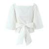 European and American style, new women's clothing forlove, the same bow bubble sleeve shirt has keel.