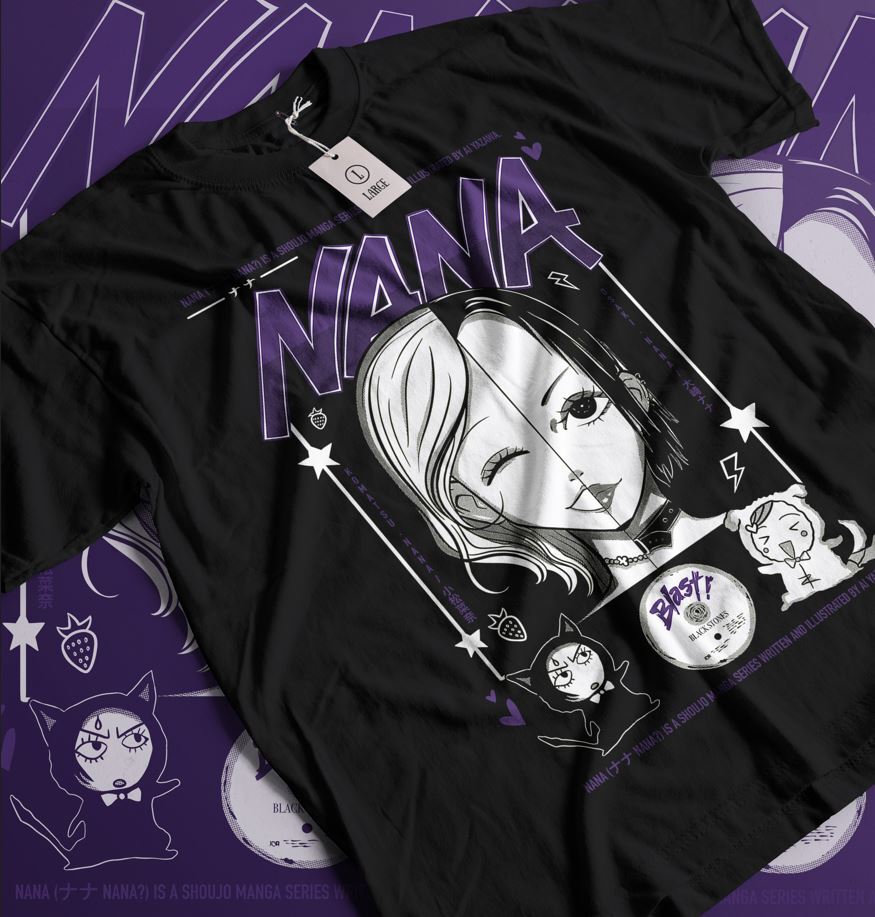 Nana Osaki Unisex T-Shirt schwarz Steine Unisex Anime Grafik T-Shirt Alle Größen