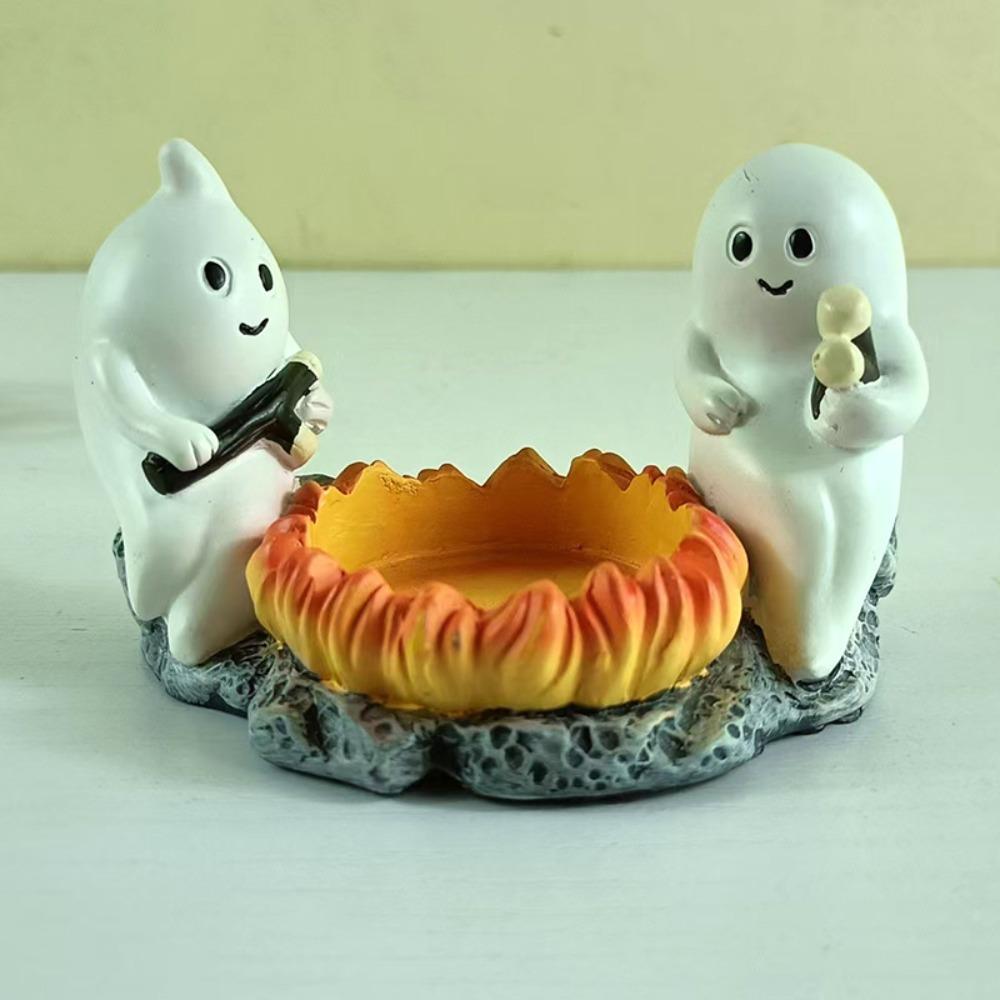 Vintage Pumpkin Candelabra Cartoon Ghost Candlestick Halloween Candle Holder  Table Centerpiece