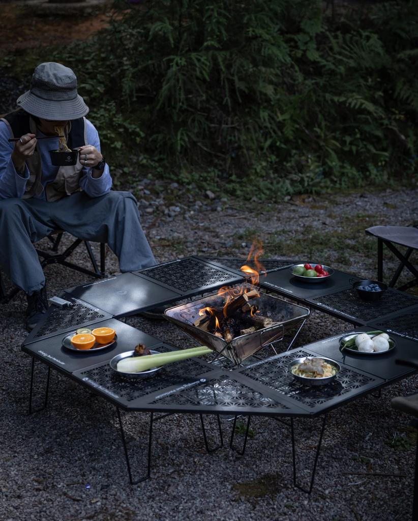 CAMPING MOON Field Rack Connecting Top Plates, Half Aluminum Top Plates, Set of 2, Black Gear, T-2309C+T-2309BK