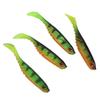 4PCS AR48 75mm3.2g T Tail Soft Bait Double Colors Artificial Fishing Lures Wobbler TacklePard