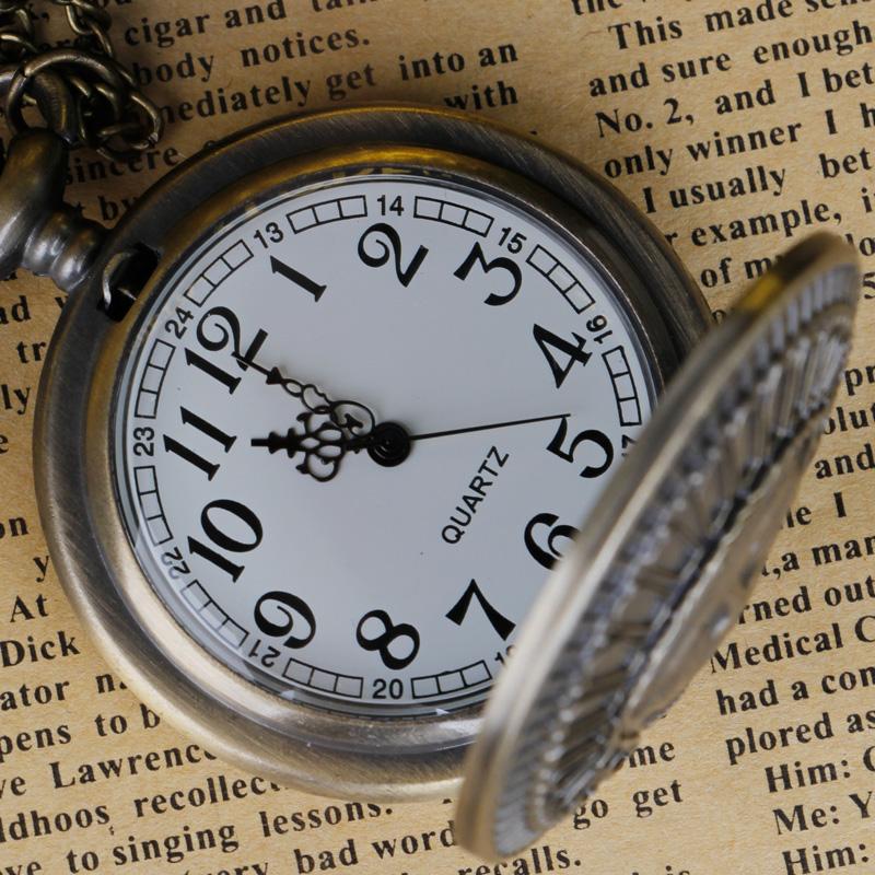 10pcs/lot Quartz Pocket Watch for Children and Students Vintage Style Necklace Pocket Watch Practical Gift