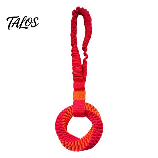 Durable Dog Tug Toys Bungee Toy, Woven Ring with Long Handle, Interactive Chew Teeth Tear Resistant Cleaning Toy for Medium Large Dogs, Dental Care of