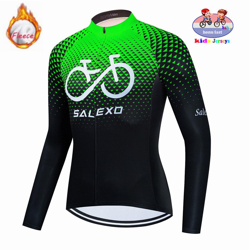 2026 Winter Velvet Warm Cycling Clothing Suit Set Fleece Children's Keep Warm Kids Jersey Bike Suit Jacket Clothes MTB Kids Cycling Trousers Equipage