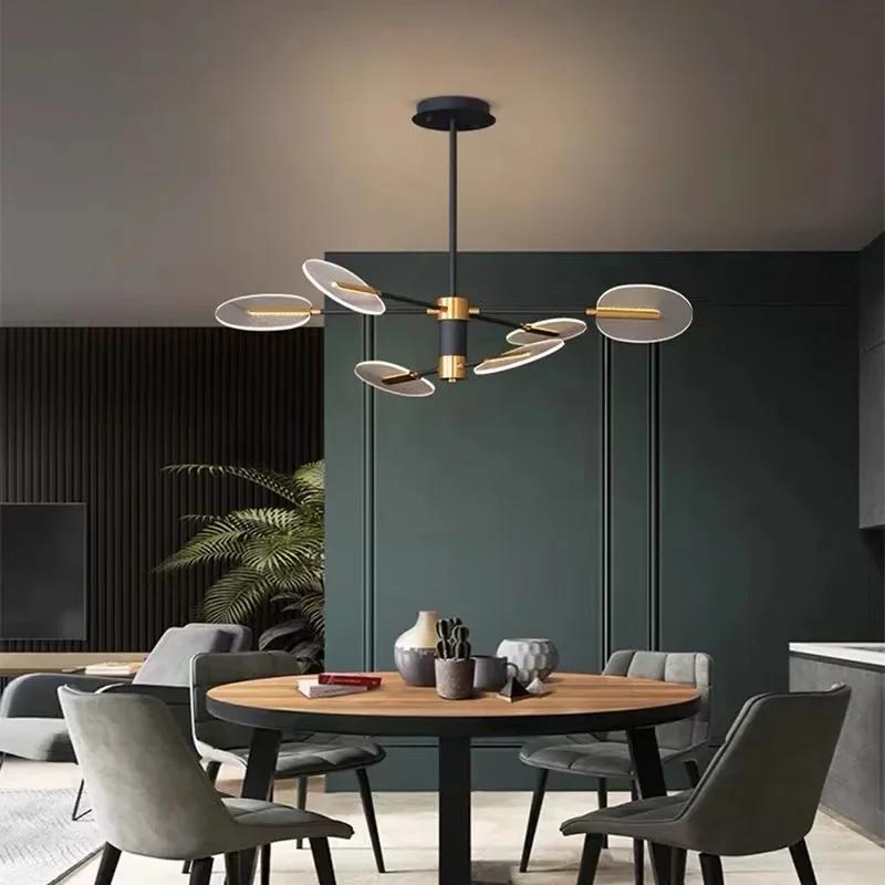 Creative LED Chandeliers Lighting Dining Room Pendant Lamp Interior Decor Rotatable Hanging Lamp For Living Room Bedroom Bar