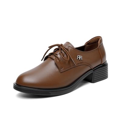 Scarpe da donna Scarpe eleganti da donna con tacco medio in vera pelle Scarpe stringate da ufficio di grandi dimensioni da donna