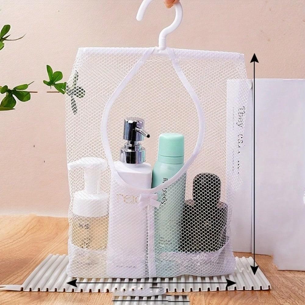 1pc Hangable Storage Mesh Bag | Multi-Purpose Clothespins Organizer, Polyester, Suitable For Kitchen And Bathroom, Drying And Storage Supplies