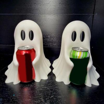 Halloween Ghost Drink Holder Spooky 3D Printed Ghost Soda Beverage Can Cola