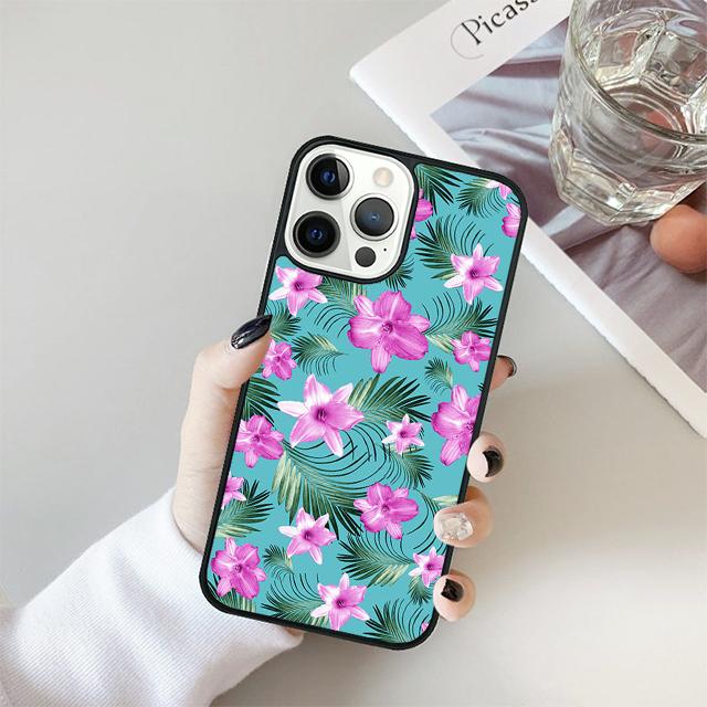 Tropical Paradise Hawaiian Flower Phone Case For iPhone 17 Air 15 16 Cover 14 13 11 12 Pro Max Max Plus Back Cover