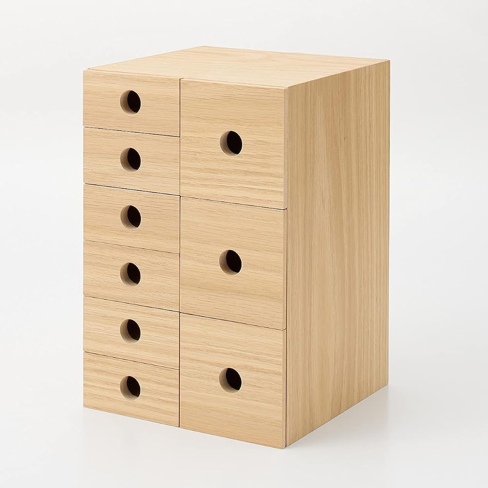 MUJI Holz-Aufbewahrungsbox mit 3 Fächern für Kleinteile, ca.. B84 x T17 x H252cm, 82603323 (Kleidung