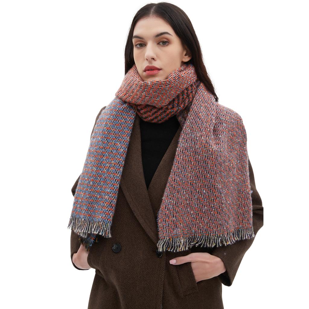Ladies' New Double-Sided Thickened Versatile European And American Autumn And Winter Scarf, Air Conditioning Shawl