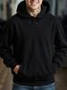 Halloween Pumpkin Hoodie - Black Hooded Sweatshirt with "The for Man Behind The Pumpkin" Graphic, Cozy Fleece-Lined Interior