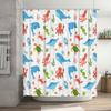 Underwater Animal Print Shower Curtain Home Decor for Bathroom Kids Bathing Room Decoration Waterproof Fabric Curtains (Blue)