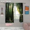 2pc,   Window Curtains Forest Trees Durable Polyester,Without Electricity Festive Holiday Use for Home Daily Decor