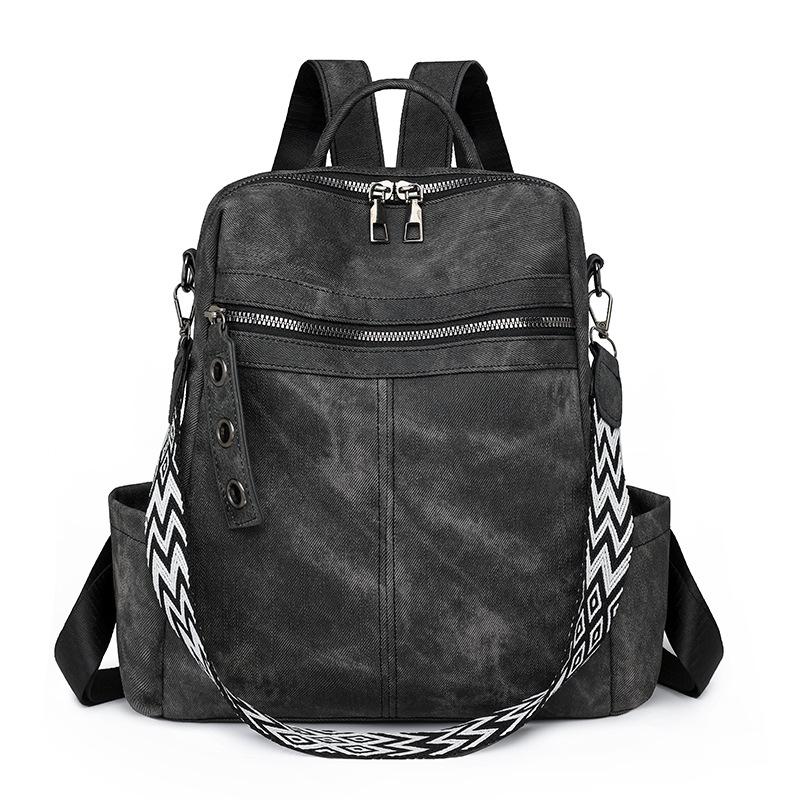 Mochila PU para Mujer Mochila de Gran Capacidad Bolso de Hombro Multifunción