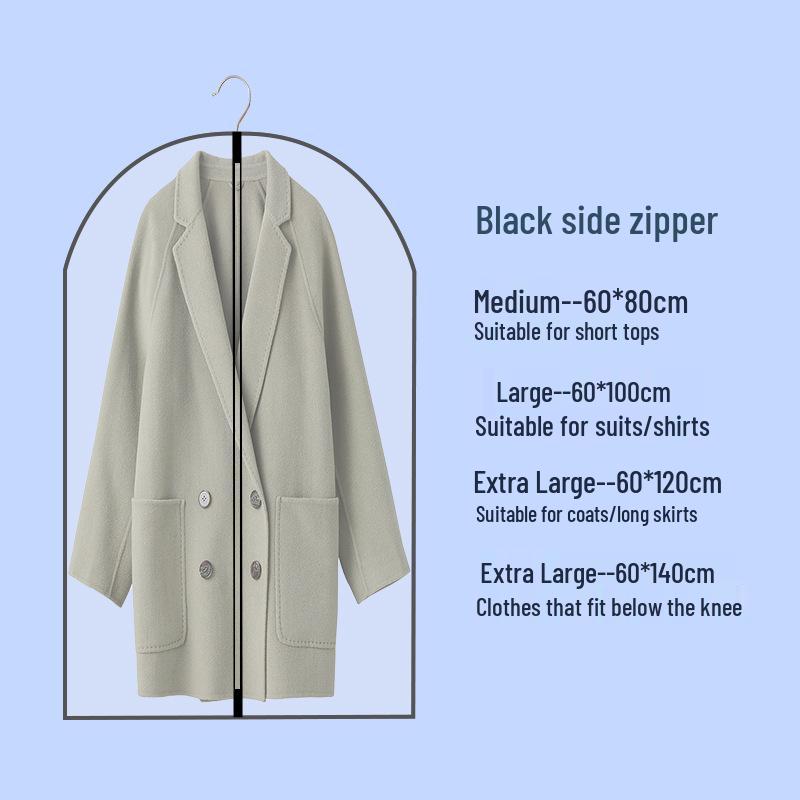 Thickened Transparent PEVA Dustproof Garment Bag for Suits – Washable Hanging Clothes Cover
