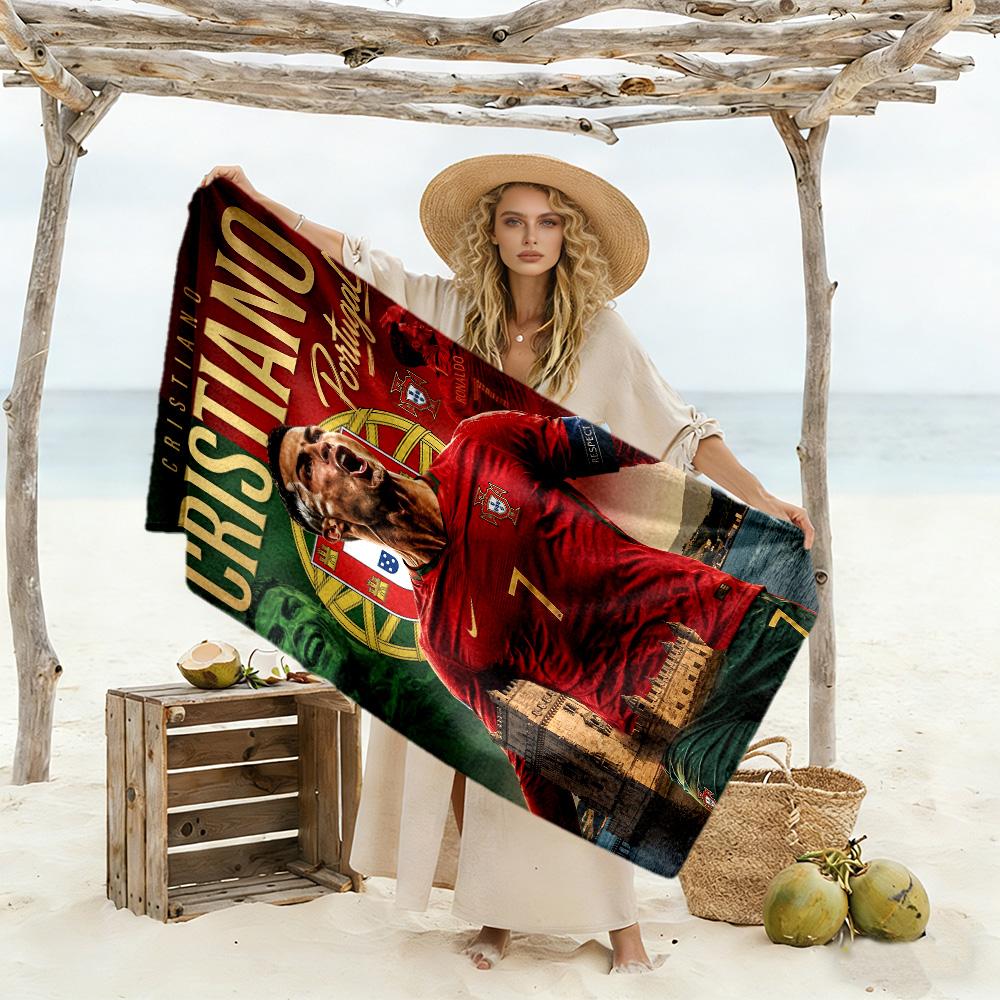 Ronaldo's Legacy Football Beach Towel Super Soft & Absorbent Comfortable Lightweight