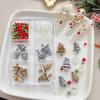 6 Grids/Box Christmas Red/Green Bead Snowflake Nail  Mixed Size Colorful Beads Nali Charms Christmas Manicure Jewelry