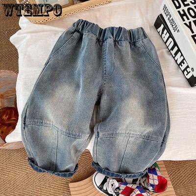 Kinderhosen Jungenjeans Modische Retro Lockere Hosen Polierte weiße Hosen