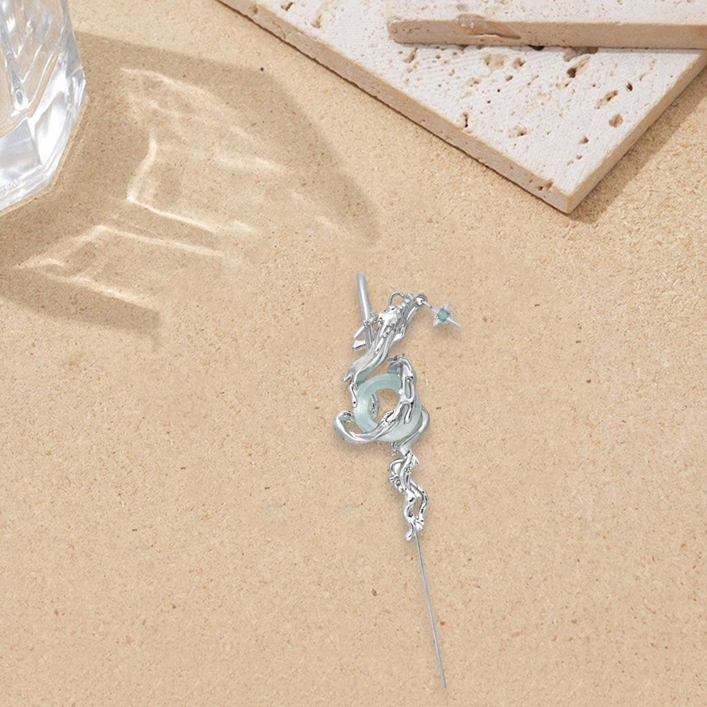 Жіночі сережки для пірсингу зі сплавом дракона, які демонструють унікальне поєднання сучасного китайського дизайну та солодких стилів