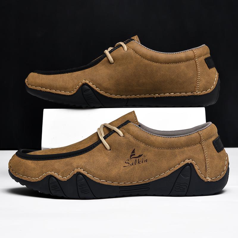 Fashion Quality Outdoor Bottomed Comfort Anti Slip Walking Sports Shoes Fashionable Men's Leather Loafers Versatile Travel Driving Shoes