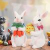 Resin Material Easter Bunny Ornament Standing Design Cartoon Style Bunny Statue DIY Craft Cute Appearance Rabbit Figurine