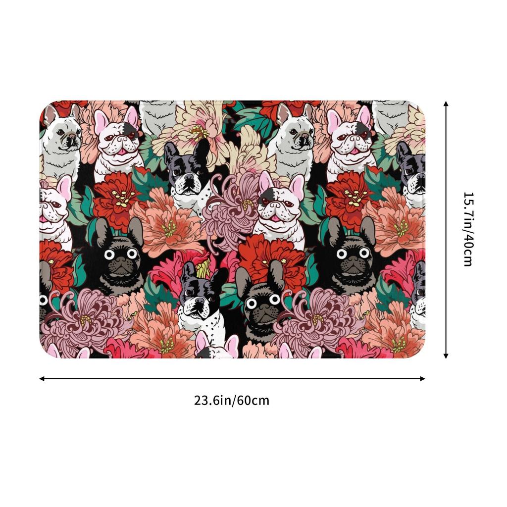 French Bulldog Doormat Anti-Slip Kitchen Bathroom Mat Living Room Floor Door Entrance Carpet Rug