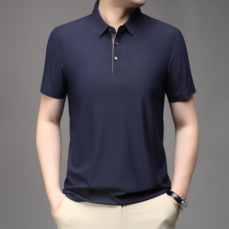 Cool Breathable Short-Sleeved Polo Shirt Business Casual Summer Fashion Half Sleeve Lapel T-shirt High Quality