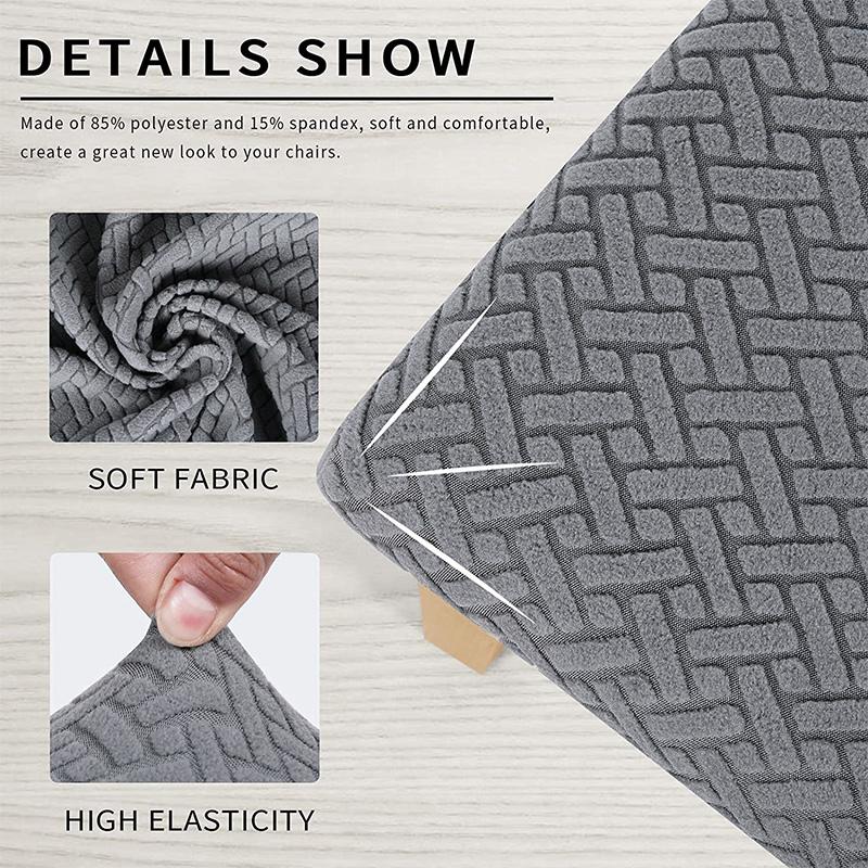 Removable Dining Chair Seat Cover Jacquard Dining Chair Covers Stretch Seat Cushion Slipcover for Kitchen Chairs