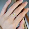 Gemstone Water Drop Diamond Ring: Women's Trendy Open Design, Versatile Niche Style, Internet Celebrity-Favorite.