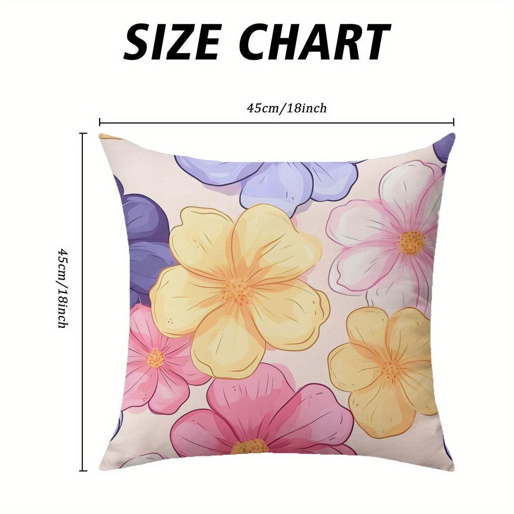 Candy Flower Square Jacquard Pillow Cover for Sofa Office Waist Cushion Cover Home Decorative Pillowcase