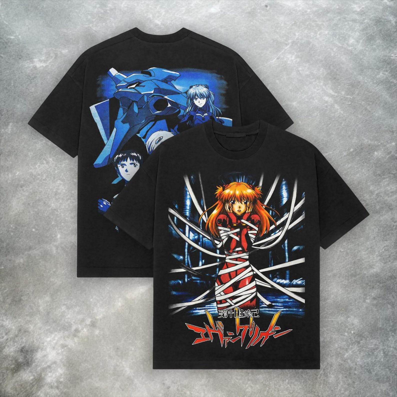 Neon Genesis Evangelion Asuka Tee – Vintage Y2K Anime Heavyweight Cotton Shirt 4XL