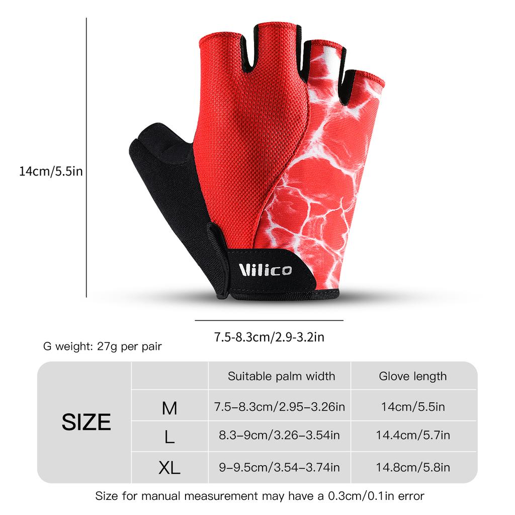 Gloves Breathable Short Finger Cycling Gloves, Thickened Palm Pad, Shock-Absorbing And Anti Slip Outdoor Sports Gloves