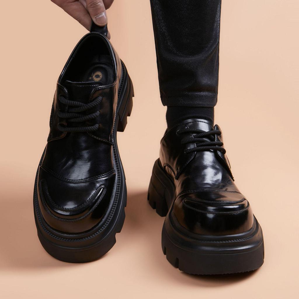 Pánske ležérne topánky z pravej kože na zvýšenie výšky z roku 2025: Hrubá podrážka, priedušná, všestranná, formálny britský štýl