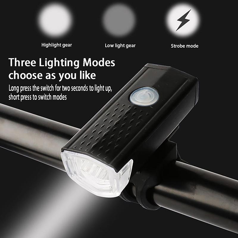 Bike Bicycle Light Usb Led Rechargeable Set Mountain Cycle Front Back Headlight Lamp Flashlight Cycling Safety Warning Light