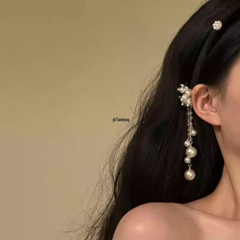 Charming Socialite Pearl Tassel Headband - Ethnic & Feminine Light Luxury Accessory