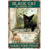 Black Cat Witch Halloween Darkness My Old Friend Retro Tin Signs Vintage Wall Decoration Home Bar Kitchen Hotel Dining Room Metal Poster 8x12 Inch