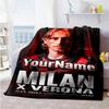 Ac Milan Customize Your Name Blanket Lightweight Personalized Blanket Warmthful Decor Great for Picnics Nap Office Bed Four Seasons Universal