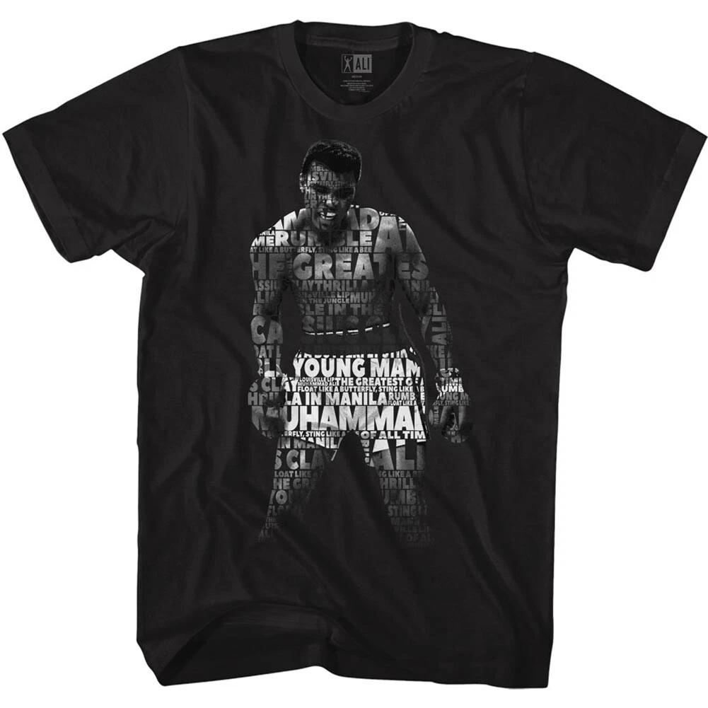 Muhammad Ali World Heavyweight Boxing Champ Full Body Of Quotes Men s T Shirt L