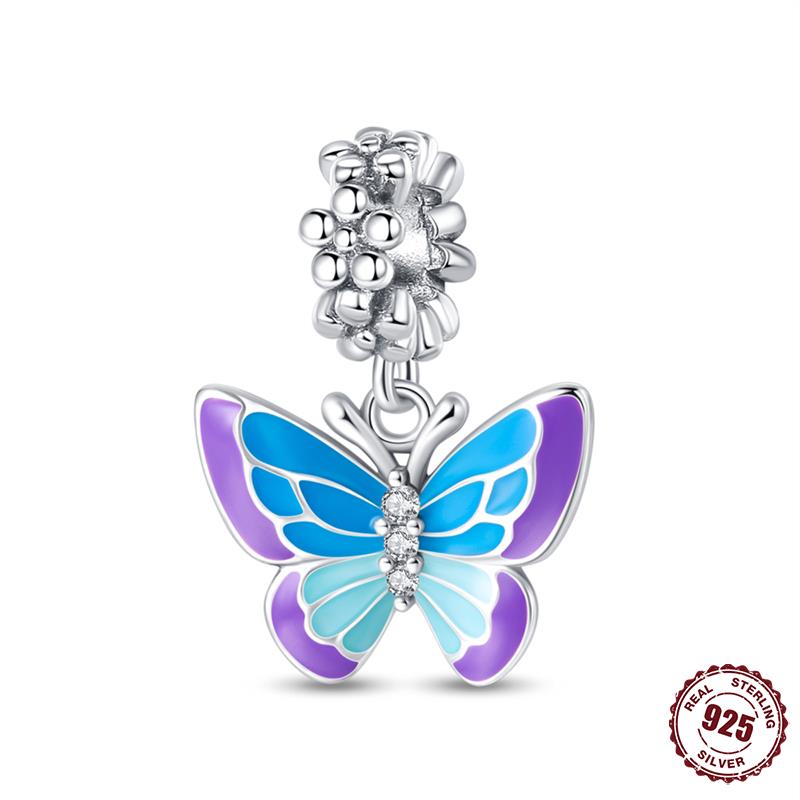 Breloque Thème Papillon Breloques Cuivre 24 Designs Pendentifs Papillon Compatible Avec Authentiques Bracelets Fins Bijoux Femme Cadeaux