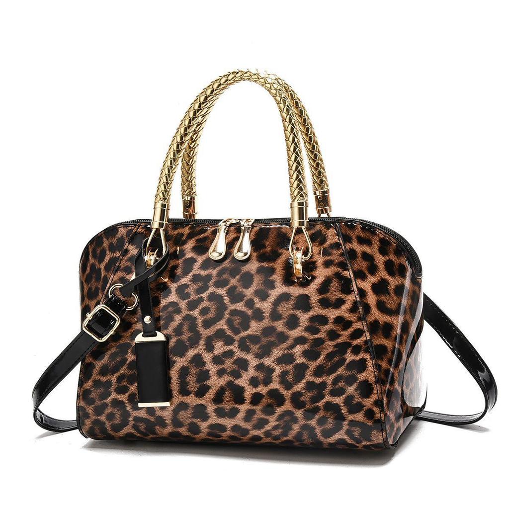2025 Leopard Print Versatile Handbag: White & Khaki Crossbody Shoulder Bag for Women